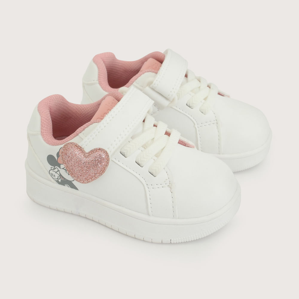 Zapatilla Niña Disney Blanco Con Rosado